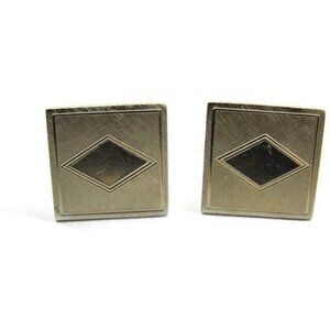 Foster Sterling Silver 925 Vintage Cufflinks Diamond-Cut Center Shirt Tux